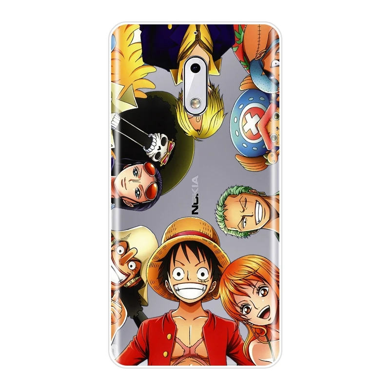 ТПУ чехол для телефона Nokia 1 2 3 5 6 8 мягкий силиконовый цельный Luffy Ace Zoro японский