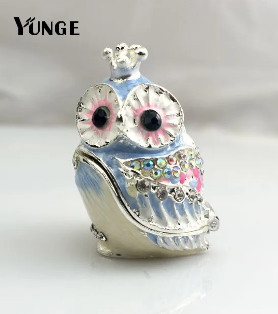 

Home Decoration Vintage Metal Craft Animal Owl Figurine Art Collectible Crystal Owl Souvenir