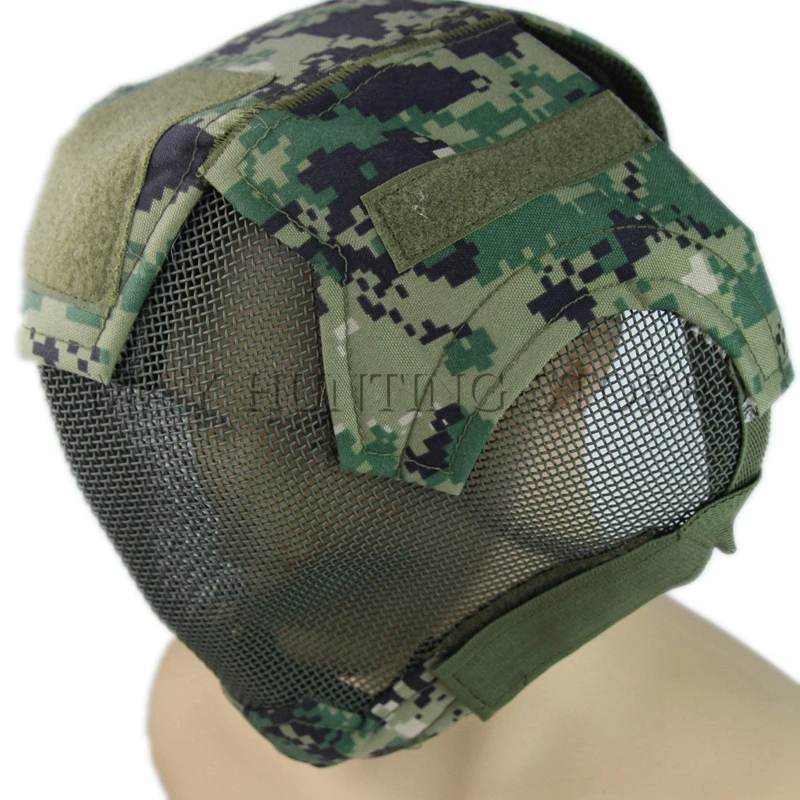 Hunting Full Face Metal Steel Mesh Helmet Military Tactical Combat Airsoft Paintball Wargame Protector Outdoor Sports Helmets