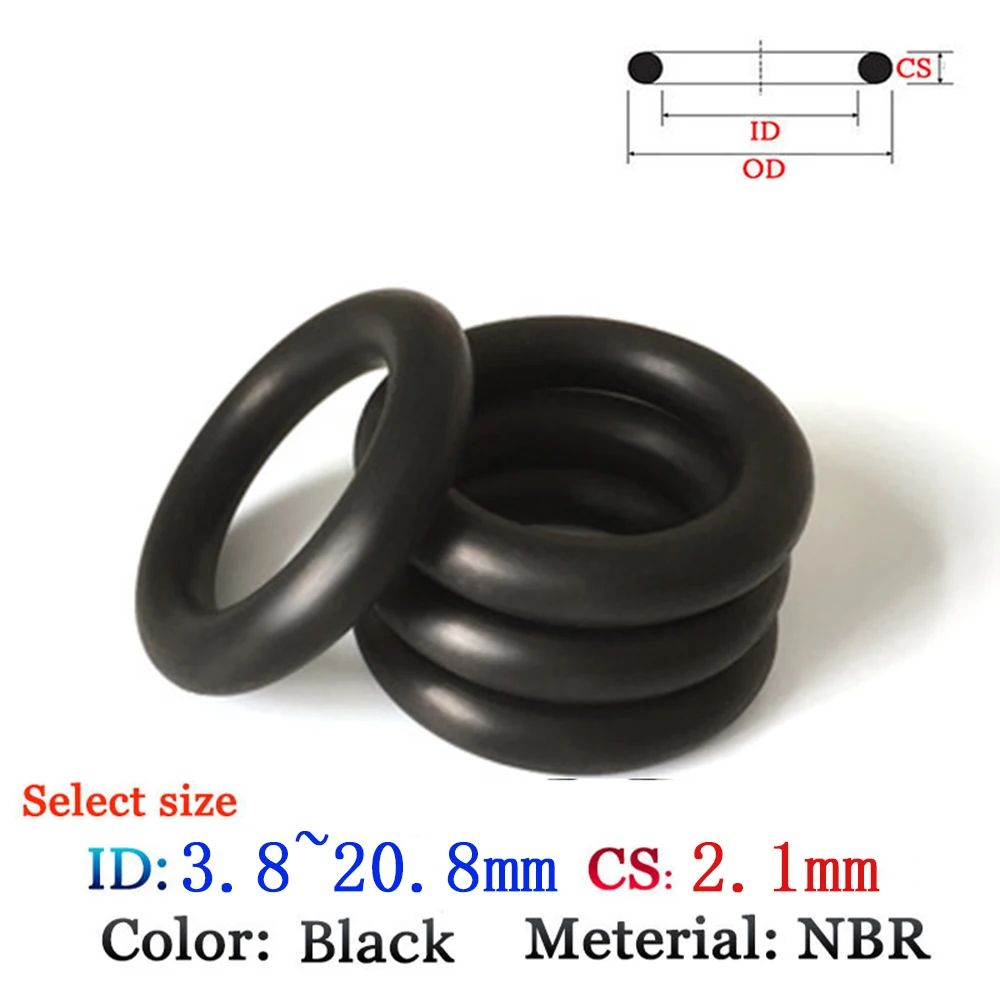 CS2.1mm ID3.8-20.8mm NBR Fluoro Rubber O-Ring Washer Seal Plastic gasket Silicone ring film oil and water seal sealing | Обустройство