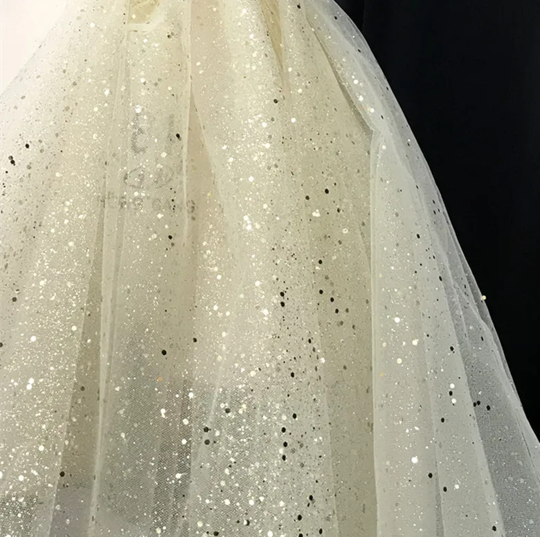 Темно-синяя сверкающая штамповка золотого и серебряного фантомного цвета Лазерная марлевая сетчатая ткань для платья балдахин юбка