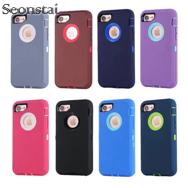 

Seonstai Shockproof Armour Case for iPhone 7 7 plus 8 8 plus Slim Rugged Shield Back Cover for iPhone X Defender 2 Cases Armor