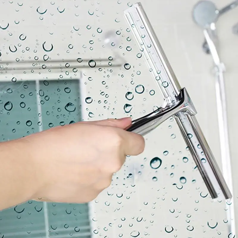 

Wiper with Suction Hook Window Squeegee for Bathroom/Kitchen/Car Wiper Suction Shower Glass Door Squeegee Stainless Steel Glass