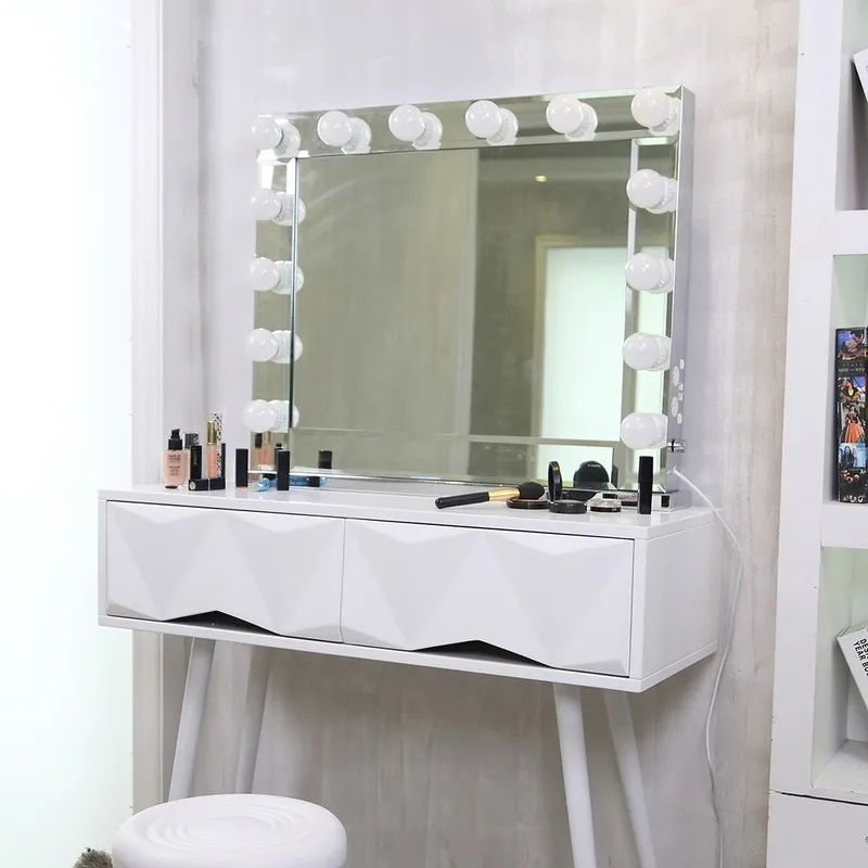 Large Hollywood Mirror with Light Table Tops Lighted Mirror with Dimmer Mirror with Lighting Adjust