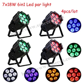 

4pcs Aluminum 7x18W RGBWA UV 6in1 dj wash lighting stage lighting