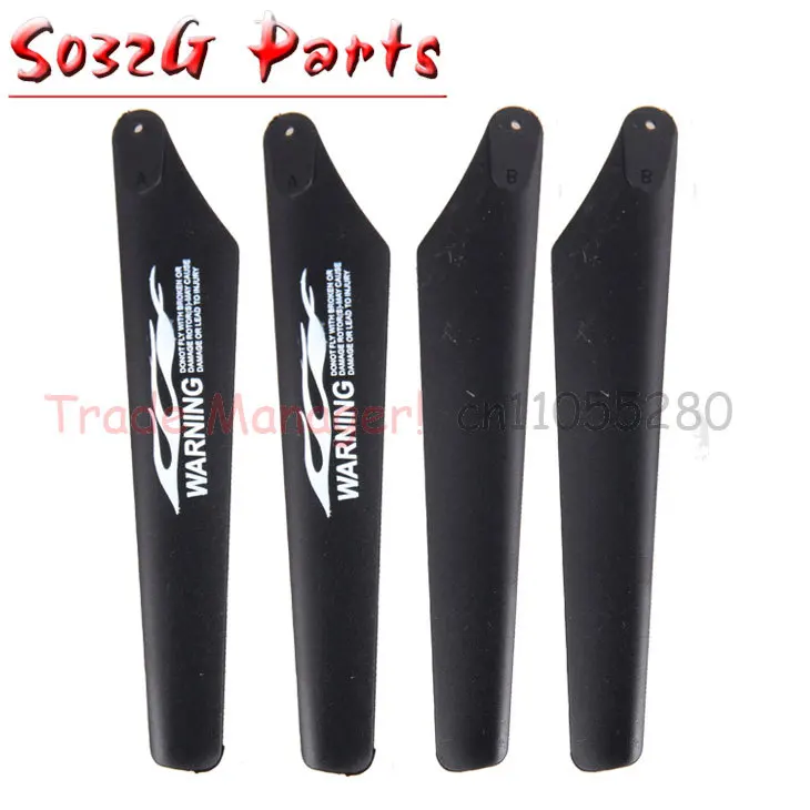 Usine en gros SYMA S032 main lame Paddle 2A + 2B pièces de rechange pour SYMA S032G RC hélicoptère lame accessoires (lot de 2)