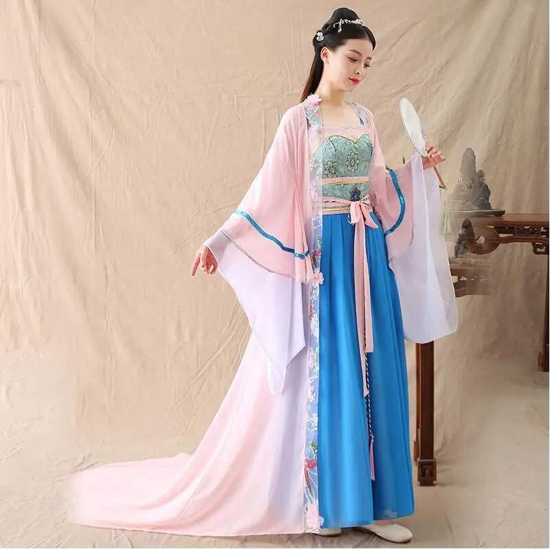 

Chinese ancient Costume Fairy Ruqun costume Winter Spring New Daily Modified Hanfu Dress zither Stage Performance elegant Dress