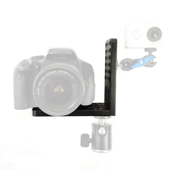 

L Plate Bracket Vertical Shoot for Video Camera Tripod 1/4 3/8 Screw Holes for Zhiyun Feiyu For Canon EOS 6D 7D 5D Mark II/III