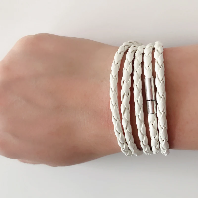 5 Laps Leather Bracelet Men Charm Vintage 10 Color Choose leather bracelet
