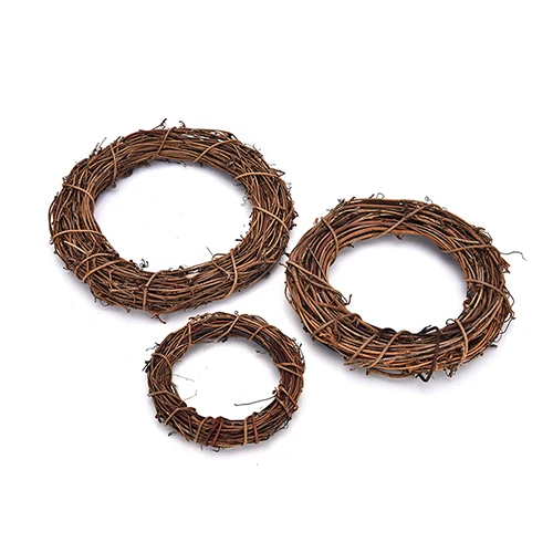 

Wicker Hanging Round Wreath Rattan Sepak Wedding Supplies Home Party Decoration 10cm/15cm/20cm