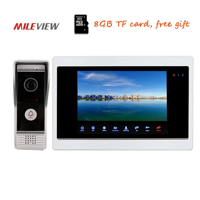 

Free Shipping 800TVL 10 inch Touch Screen Video Door Phone Intercom Access System Recording Monitor Waterproof Doorbell Camera