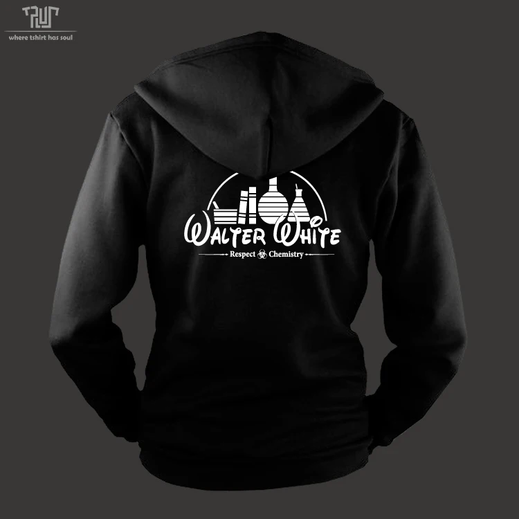 breaking bad walter white respect chemistry men unisex zip up hoodie organic cotton fleece heavy