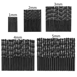 100 шт./компл. HSS высокая Скорость Сталь сверла для дерева, металла 1 мм 2 мм 3 мм 4 мм 5 мм