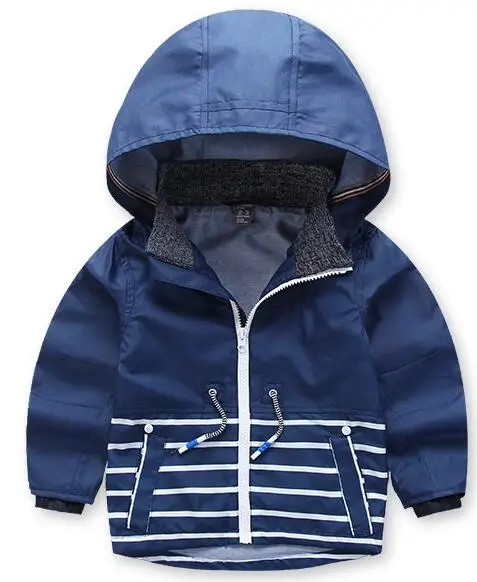 Куртка для мальчиков верхняя одежда на осень и зиму детская одежда ветрозащитная одежда с капюшоном для малышей Детская верхняя одежда на молнии
