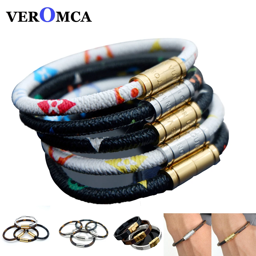

Fashion Leather Bangles Bracelets Stainless Steel Magnetic Bracelet Men Jewelry Vintage Charms Bracelet Homme Female Jewelry
