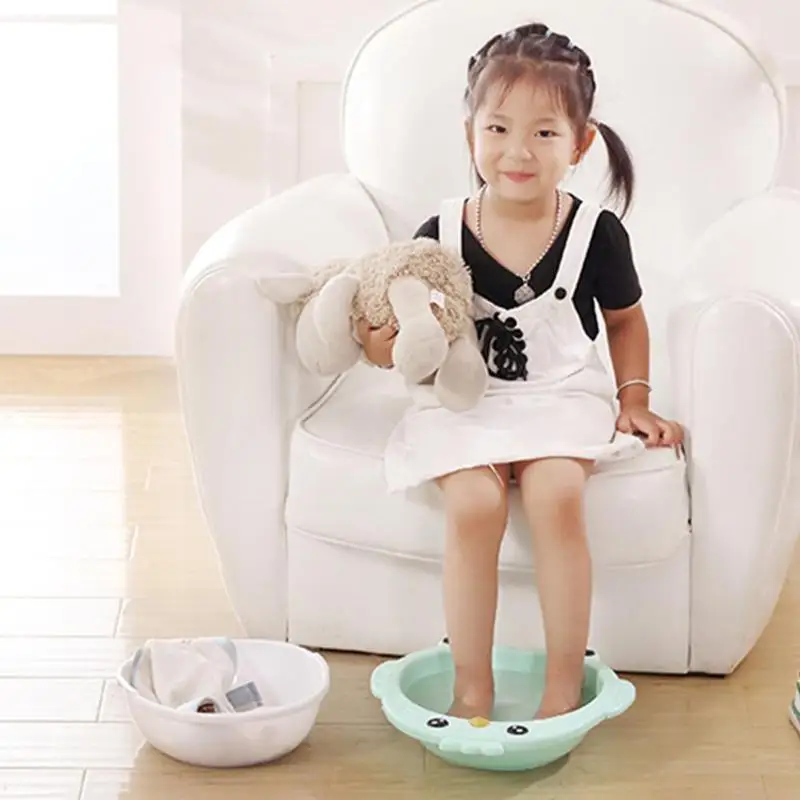 Portable 2 in 1 Kids Plastic Washbasin Cartoon Baby Hand Foot Face Basin Infant Two-purpose outer inner basin Washing Tubs Care