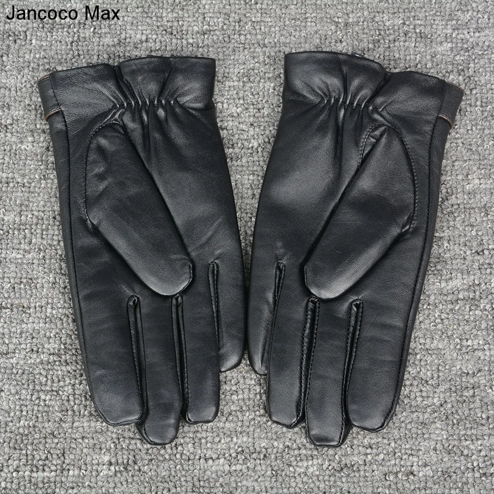 Jancoco Max теплые перчатки овчины высокое качество из натуральной кожи Сенсорный экран Спорт на открытом воздухе и вождения варежки S2021