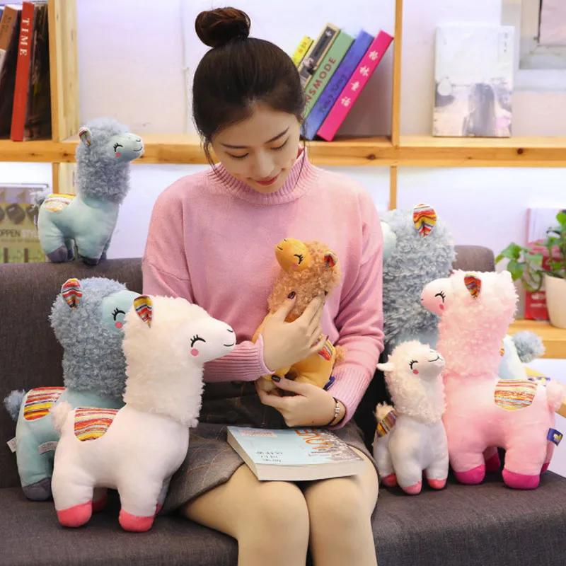 

Cute Kawaii Winking Alpaca Doll Stuffed Toys Soft Plush Sheep Llama Stuffed Animal Dolls Birthday Toy for Kids Gifts Three Size