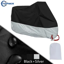 L XL 2XL 3XL 4XL 190T Black+Silver Motorcycle Cover UV Protector Waterproof Rain Dustproof Anti-theft Moto Cover with Lock Holes