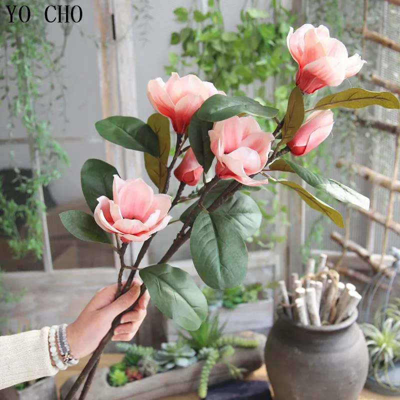 يو شو 2 قطع الراقية الرائعة ماغنوليا 3 رؤساء الحرير الاصطناعي الزهور حية وهمية الزهور ل حفل زفاف الجدول ديكور المنزل يو شو 2 قطع الراقية الرائعة ماغنوليا 3 رؤساء الحرير الاصطناعي الزهور حية وهمية الزهور ل حفل زفاف الجدول ديكور المنزل