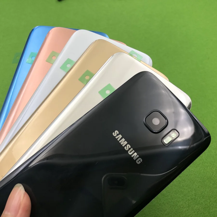 Для samsung Galaxy S7 G930F S7 Edge G935F батарея задняя панель Корпус Замена+ задняя камера стеклянная рамка объектива