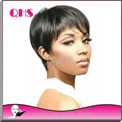 Human Natural Hair Pixie Cut Wig Adjustable Size Hair Human Short