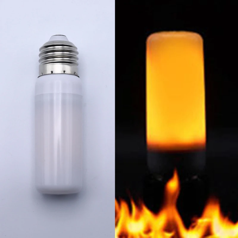 Динамический эффект пламени светодиодный светильник-Кукуруза лампа E27 имитация мерцания заменить газовый фонарь-украшение лампы - Цвет: Without Sensor
