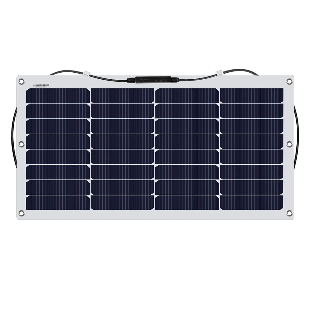 Suaoki 50W semi-flexible DF solar panel Max 600W Solar Charger Waterproof Power Station for Residential roofs verandas RVs Cars - Цвет: Black