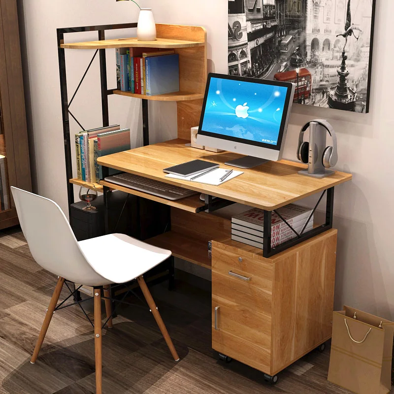 Home Desktop Computer Desk Bookcase Combination Of Simple