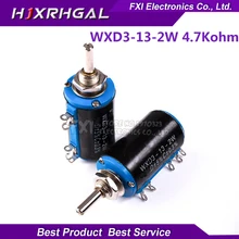2PCS WXD3-13-2W 4.7K ohm 4K7 WXD3-13 2W Rotary side Rotary Multiturn Wirewound Potentiometer