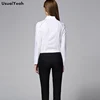 UsualYeah New 2018 Women Fashion Body Shirts Solid White Patchwork Lace Long sleeve Turn-down Collar Blouse blusas S-XXL SY0331 4