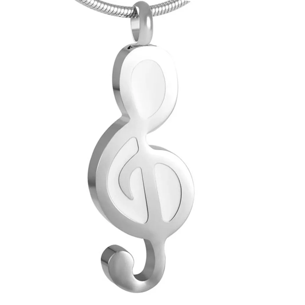 Music Note Cremation Jewelry in Memory Stainless Steel Keepsake Pendant