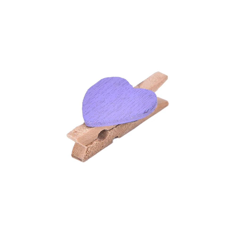 20 piezas Mini unids amor corazón madera Clothespin Pinza de madera Clothespin bois broches artesanales ropa papel fotográfico Peg Clothespin