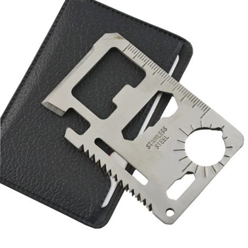 

1pc Multi Tools 11 in 1 Multifunction Outdoor Hunting Survival Camping Pocket Military Card Knife Silver Hand tool