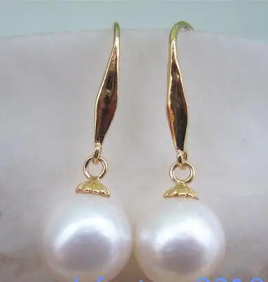 FREE SHIPPING HOT sell new Style &gt&gt&gt&gtnew 12-11MM AAA PERFECT south sea white shell pearl earrings 14K GOLD | Украшения и