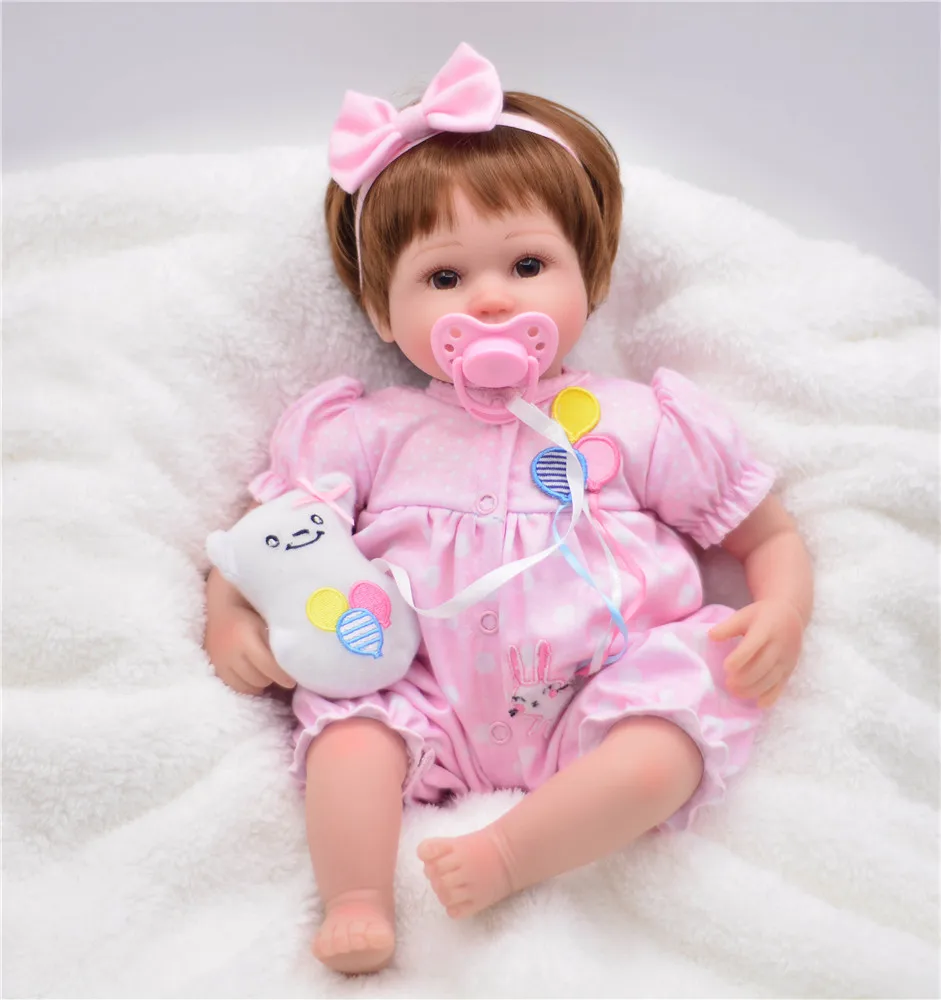 

16inch Reborn silicone Baby Dolls Toy bb reborn Birthday fashion handmade Xmas Gift adorable girl Play House Bonecas toys