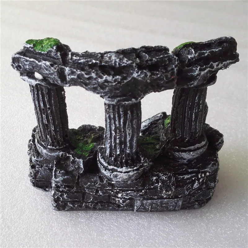 Stylish Square Rome Stone Pillars Decoration Manual Retro Resin Landscaping For Aquarium Fish Tank Nice