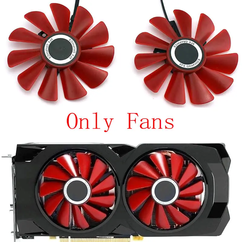 Оригинальный охлаждающий вентилятор для видеокарты XFX RX 570 580 только вентиляторы