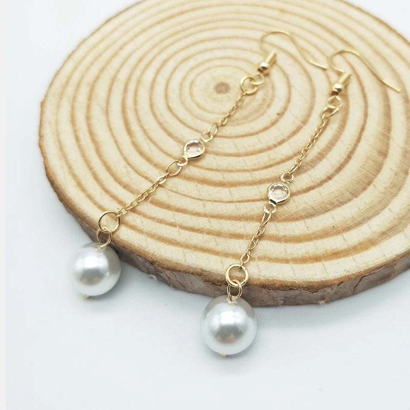 

Youga women's pendant earring Golden chain crystal pearl earrings Original design bohemia dangle drop chic eraaing mistress gift