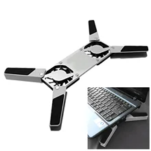 Besegad USB PC охлаждающая подставка для ноутбука охлаждающая подставка Подставка держатель стойка с низким уровнем шума Встроенный 2 вентилятора охлаждения для компьютера ноутбук ПК