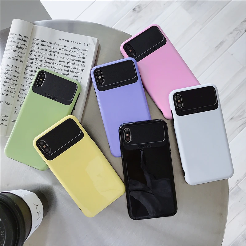 WTSZKL simple and stylish candy color mobile phone case for iPhone 6 6s 7 8 Plus hybrid TPU + PC iphone X XR XS MAX |