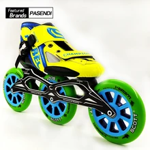 3 колеса профессиональный Скорость коньки Для женщин/Для мужчин обувь на роликах роллеров ботинки 125 большой круглый торт колеса Стекло волокно
