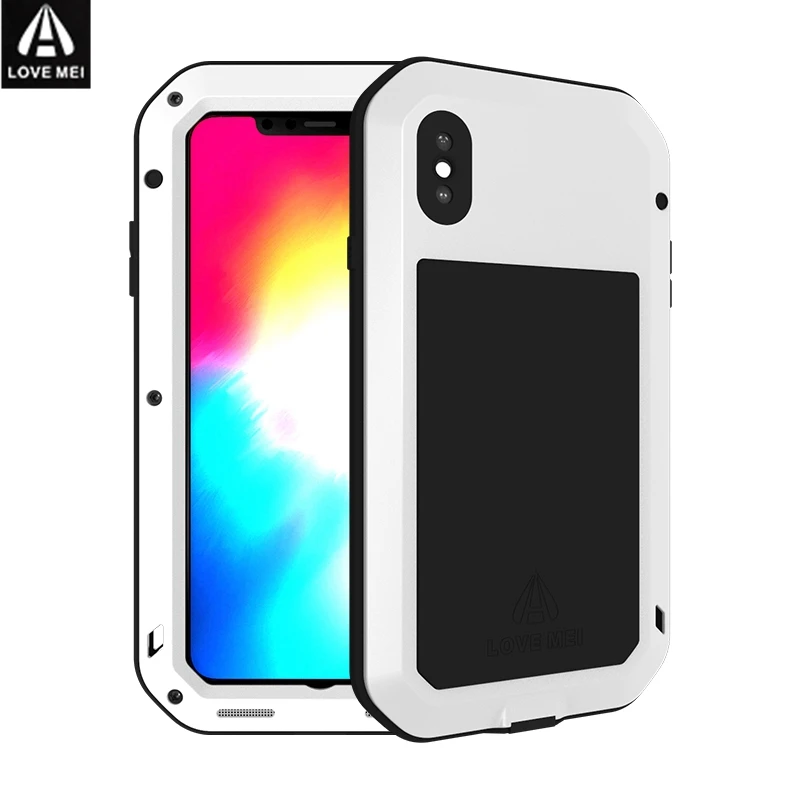 

Lovemei Cases For iPhone XS MAX Aluminum Metal + Gorilla Glass Shock Drop Waterproof Cover for iPhone XS Max All-inclusive shell