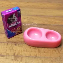 Кукольный домик Миниатюрный 1:12 игрушка котенок питомец еда и чаша набор длина 3 см SPO590