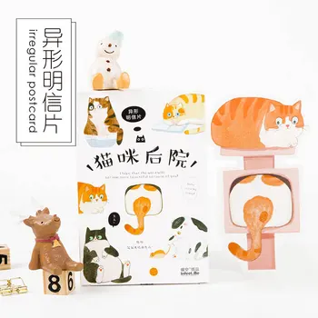 

30 pcs/lot novelty yard Cat postcard Cute animal heteromorphism greeting card christmas card birthday message card gift cards