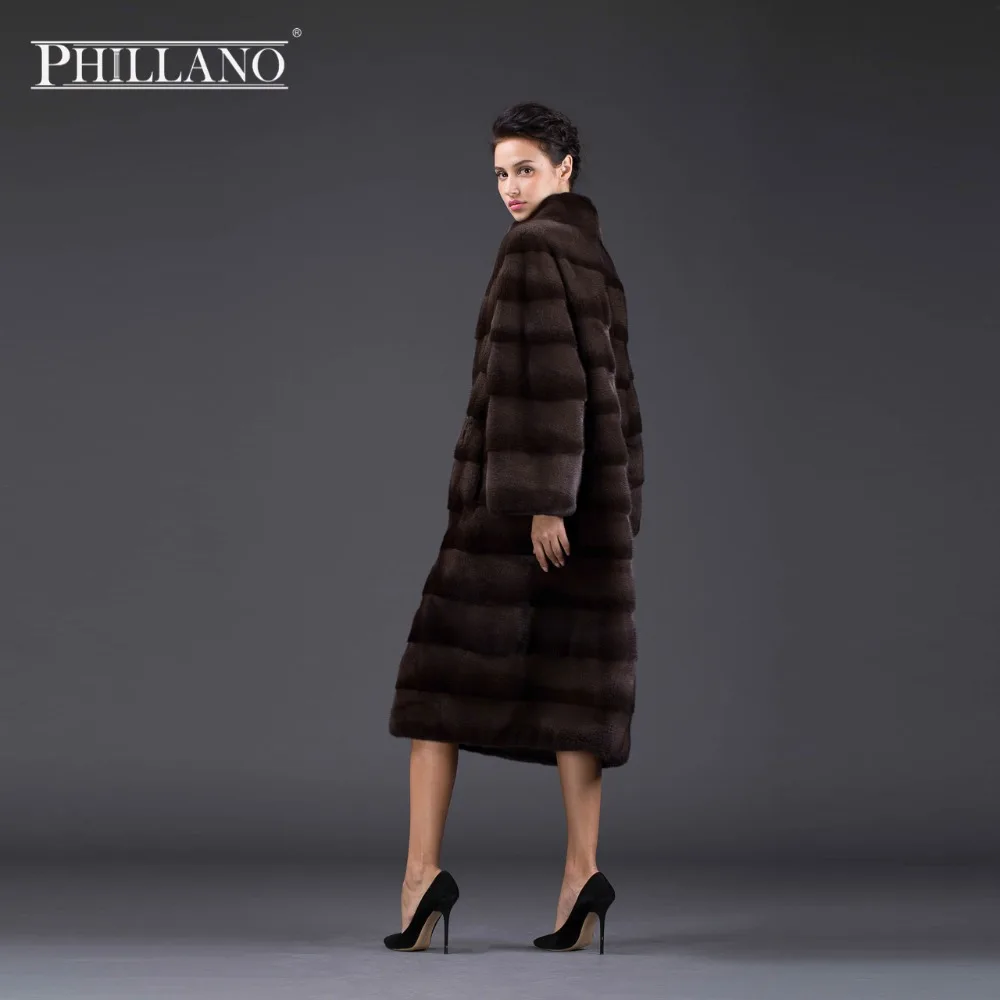 PHILLANO 2016 Зимнее Полупольто Женская Элегантная Норковая Шуба Для Женщины Меховое