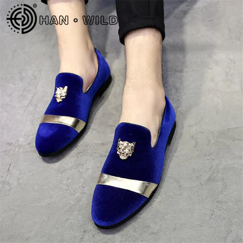 Casamento Ouro vermelho Dos Novos Mocassins Vestido Tigre Com Handmade Flats Fivela azul Homens Da Veludo Sapatos Sapata Festa De Mulher Moda Preto nYgqwOS