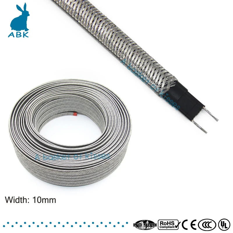 

10m-30m 220V Shielding type heat cable W=10mm Self-limiting temperature Water pipe protection Roof deicing Heating cable