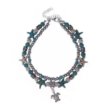 

Vintage Shell Boho Beads Starfish Pearl Anklets For Women Multi Layer Anklet Leg Bracelet Handmade Bohemian Jewelry Sandals Gift