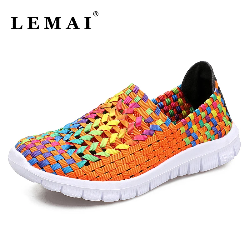 

LEMAI Women Running Shoes Female Weave Sports Shoes Outdoor Walking Shoes Women Breathable Sneakers